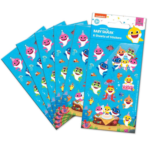 Picture of BABY SHARK PARTY STICKER PACK - 6 SHEETS
